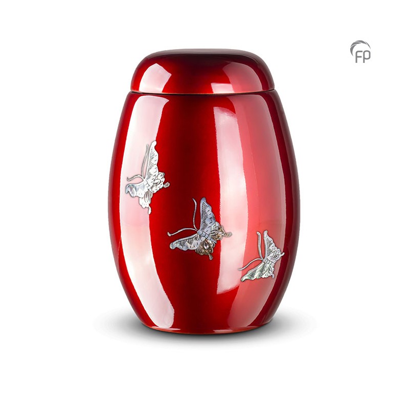 Glasfiber Urn Vlinders rood