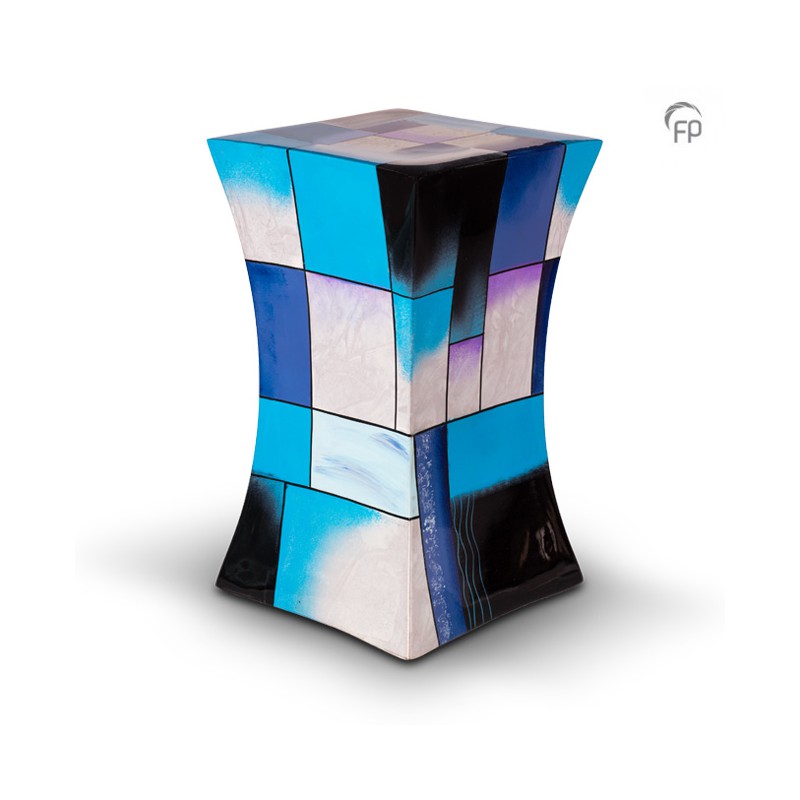 Grote Glasfiber Urn Diabolo blauw Grote Glasfiber Urn Diabolo blauw