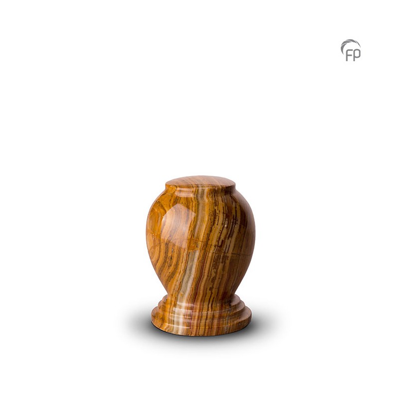 Marmeren Mini Urn bruinbeige wit