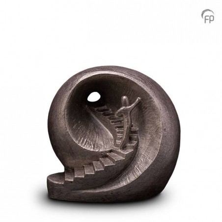 Keramische Geert Kunen Urn Naar het Licht Zilverkleur