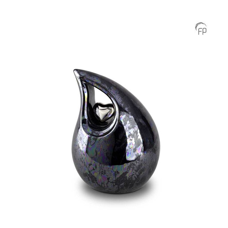 Middelgrote Keramische Urn Oiled Blue Traan Middelgrote Keramische Urn Oiled Blue Traan