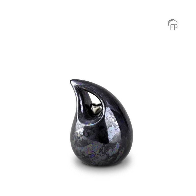Keramische Mini Urn Oiled Blue Traan Keramische Mini Urn Oiled Blue Traan