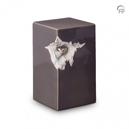 Grote Keramische Urn Glanzend Grijs