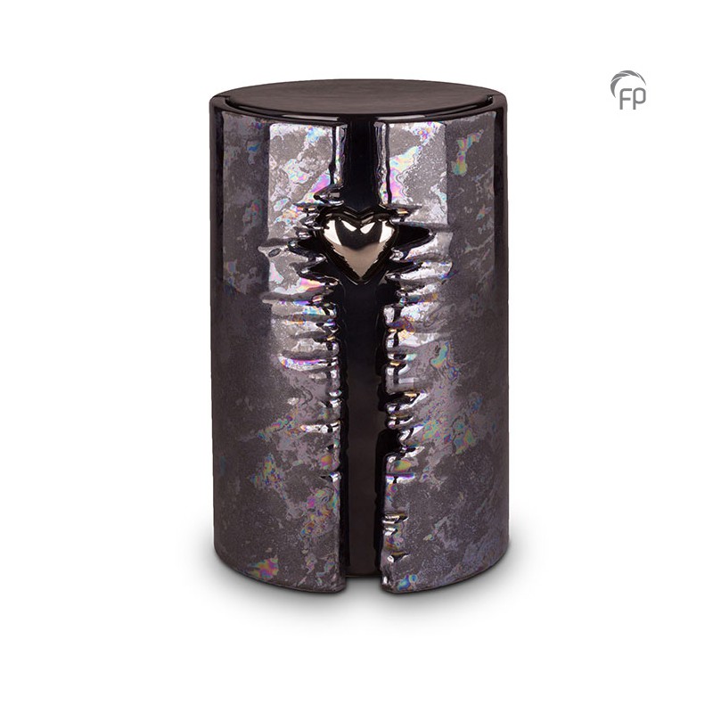 Keramische Urn met LED-verlichting Oiled Blue Keramische Urn met LED-verlichting Oiled Blue