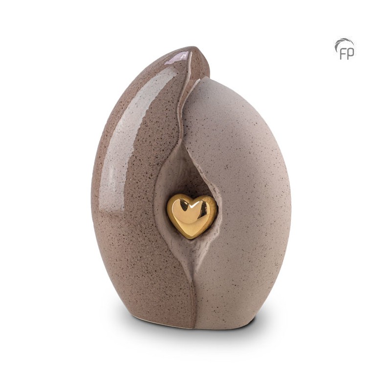 Grote Keramische Urn Bruin/Grijs Grote Keramische Urn Bruin/Grijs