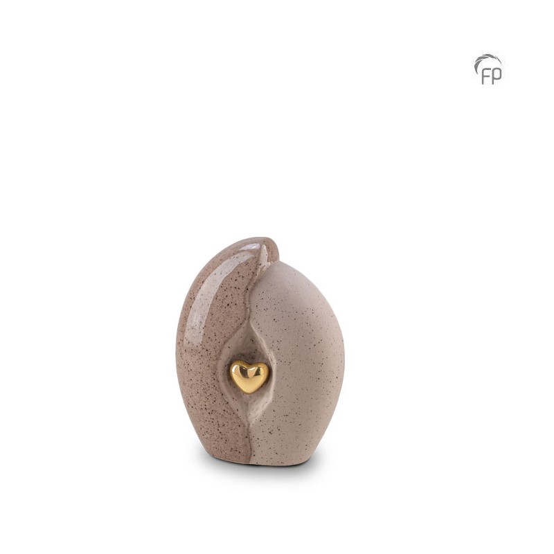 Keramische Mini Urn Bruin/Grijs Keramische Mini Urn Bruin/Grijs