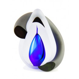 Glazen Premium Urn 'Bow Blauw'