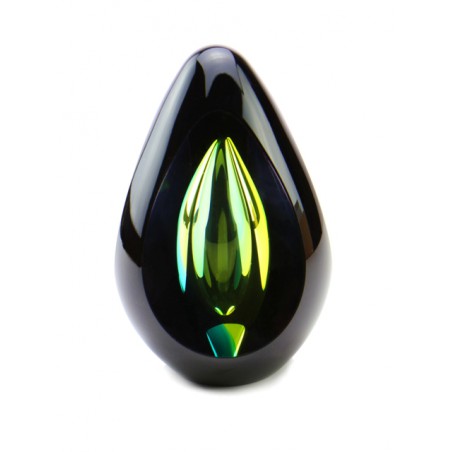 Glazen Premium Traan Urn Diamond Black Green