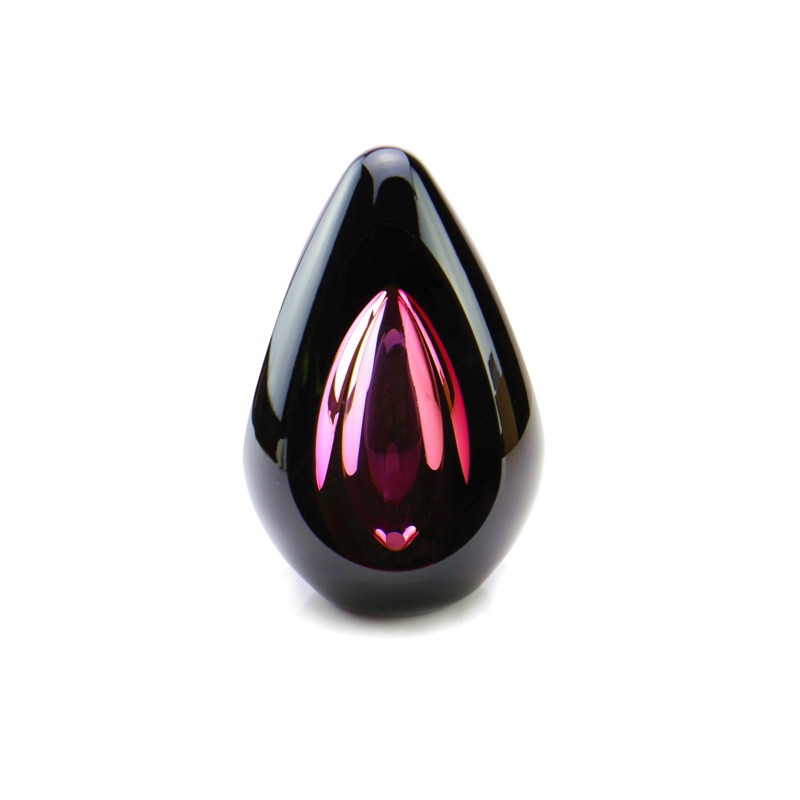 Glazen Premium Traan Urn 'Diamond Black Red'