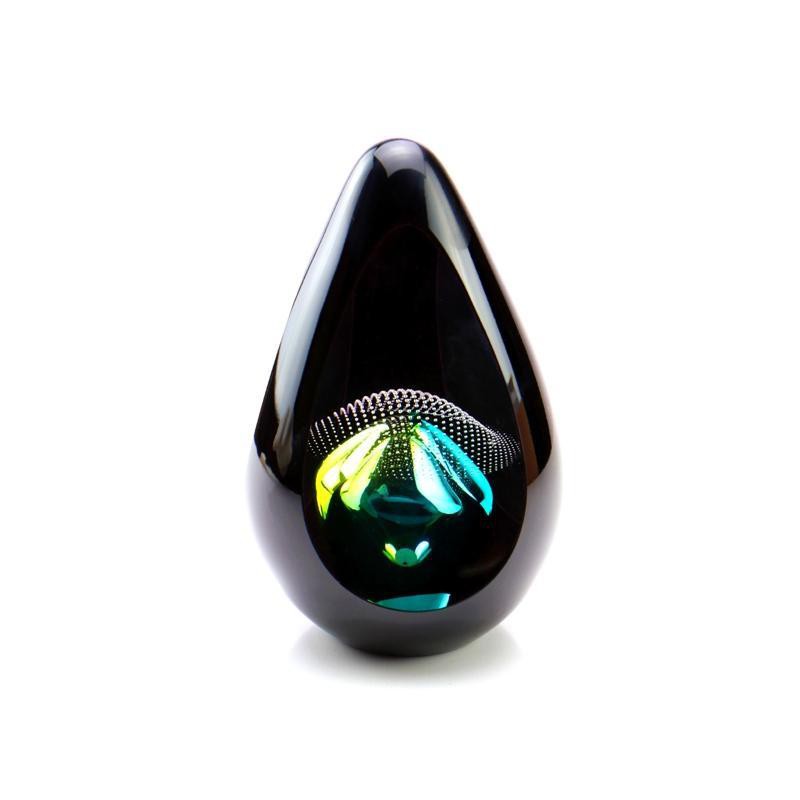 Glazen Premium Traan Urn Pandora Geel Groen