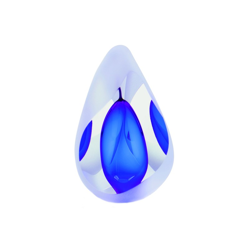 Glazen Premium Traan Urn 'Reflection Blauw'