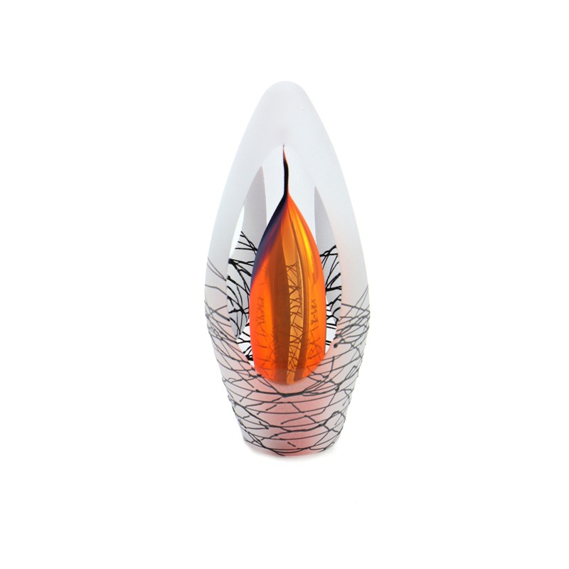 Glazen Premium Urn 'Spirit Krakele Rood' Glazen Premium Urn 'Spirit Krakele Rood'