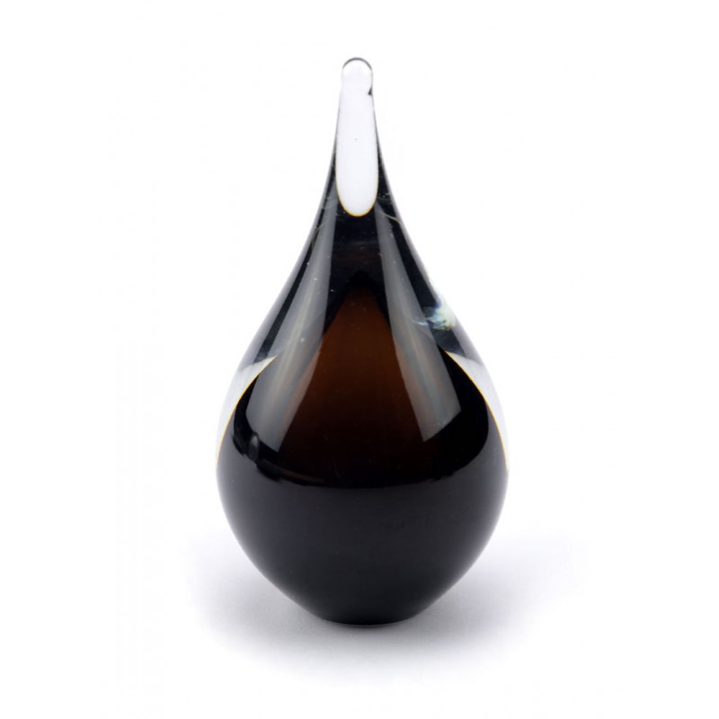 Glazen Memorie Urn 'Druppel Small Cognac' Glazen Memorie Urn 'Druppel Small Cognac'