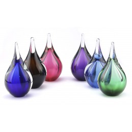 Glazen Memorie Urn Druppel Small Donkerblauw