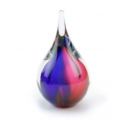 Glazen Memorie Urn Druppel Small Roze Blauw
