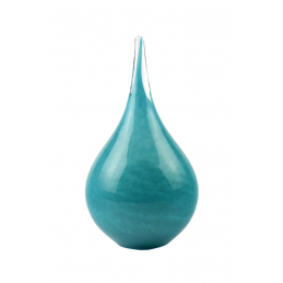 Glazen Memorie Urn Druppel Medium Turquoise