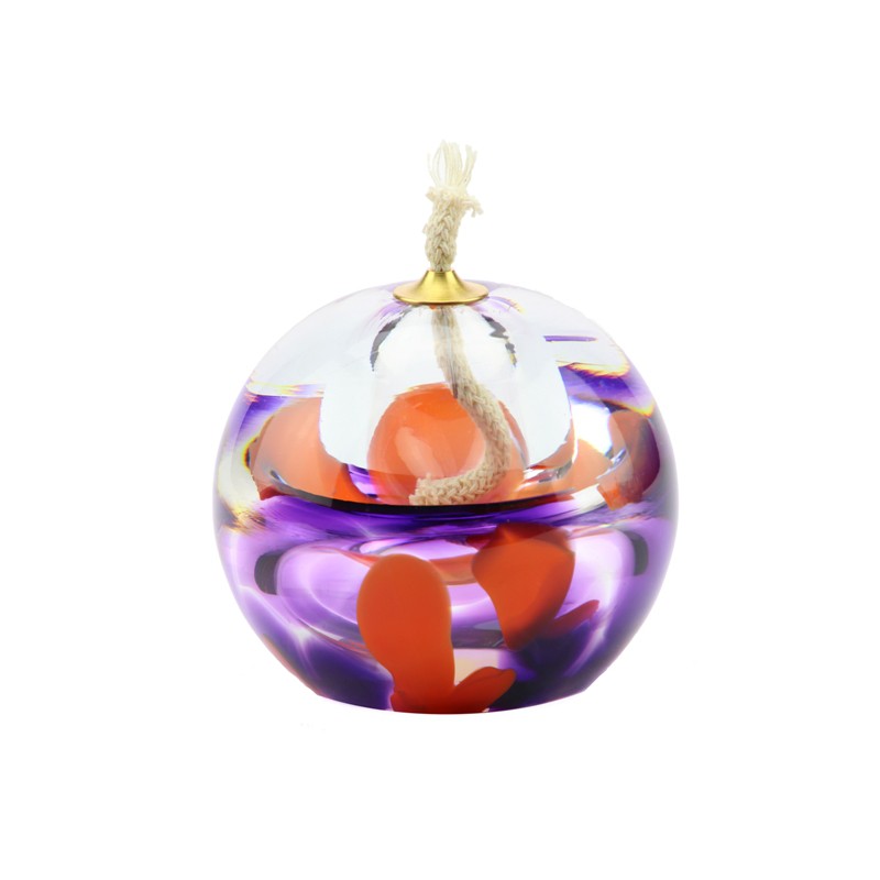 Glazen Memorie Olielampje 'Purple-Orange' Glazen Memorie Olielampje 'Purple-Orange'