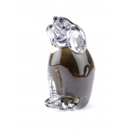 Glazen Memorie Urn Hond Bruin Zittend