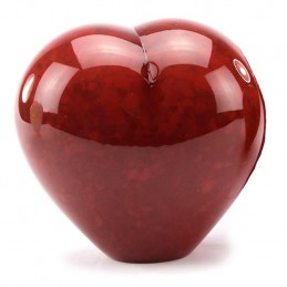 Glazen Memorie Urn 'Big Heart Opaque Rood'