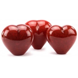 Glazen Memorie Urn Big Heart Opaque Rood