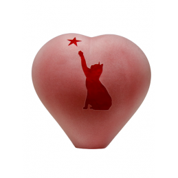 Glazen Memorie Urn 'Small Heart Opaque Rood'