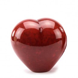 Glazen Memorie Urn 'Small Heart Opaque Rood'