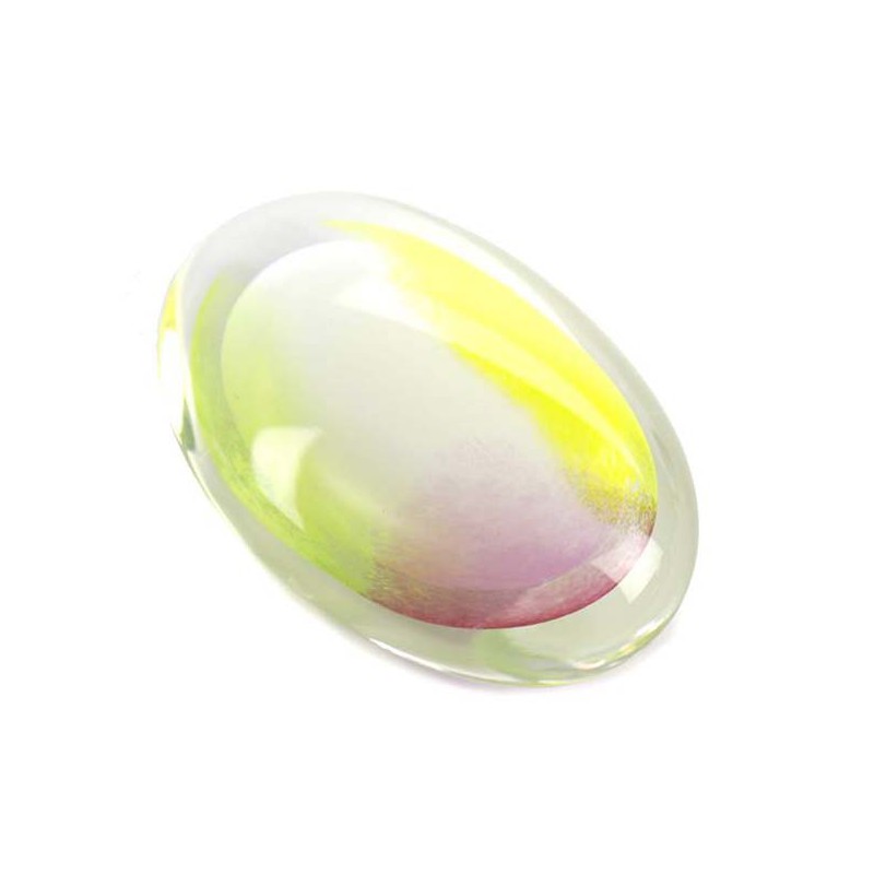 Glazen Memorie Knuffelkeitje 'Pebble Oval Opaque Pastel'