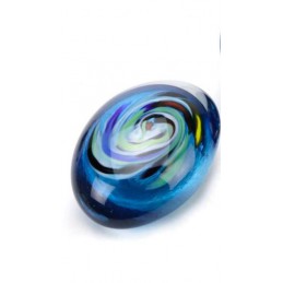 Glazen Memorie Knuffelkeitje Pebble Oval Blauw