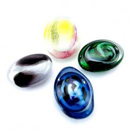 Glazen Memorie Knuffelkeitje Pebble Oval Groen