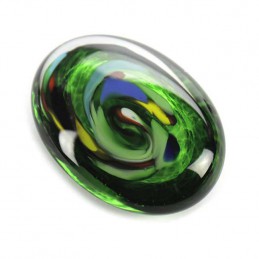 Glazen Memorie Knuffelkeitje Pebble Oval Groen