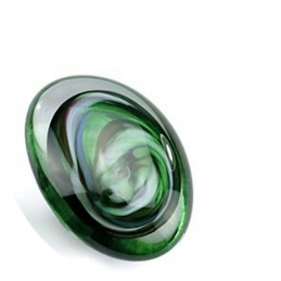 Glazen Memorie Knuffelkeitje 'Pebble Oval Groen'