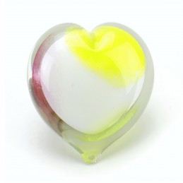 Glazen Memorie Knuffelkeitje 'Pebble Heart Opaque Pastel'