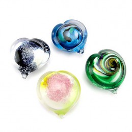 Glazen Memorie Knuffelkeitje Pebble Heart Blauw