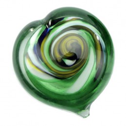 Glazen Memorie Knuffelkeitje Pebble Heart Groen