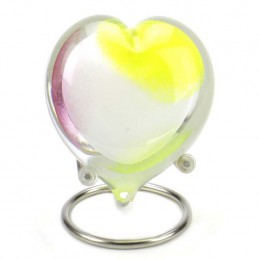 Glazen Memorie Knuffelkeitje 'Pebble Heart Opaque Pastel'
