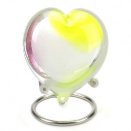 Glazen Memorie Knuffelkeitje Pebble Heart Opaque Pastel