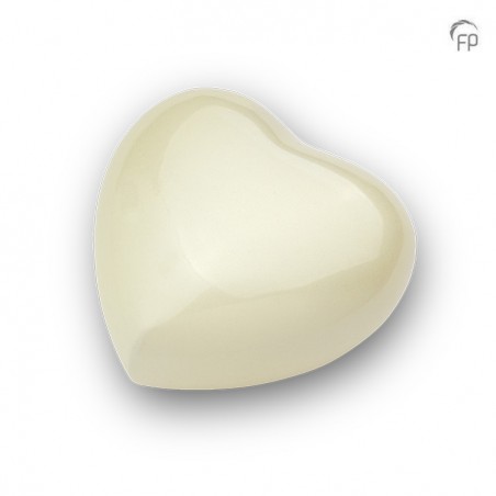 Metalen Mini Hart Urn 'Satori' Parelmoer Wit