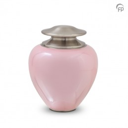 Grote Metalen Urn 'Satori' Roze met Zilverkleur