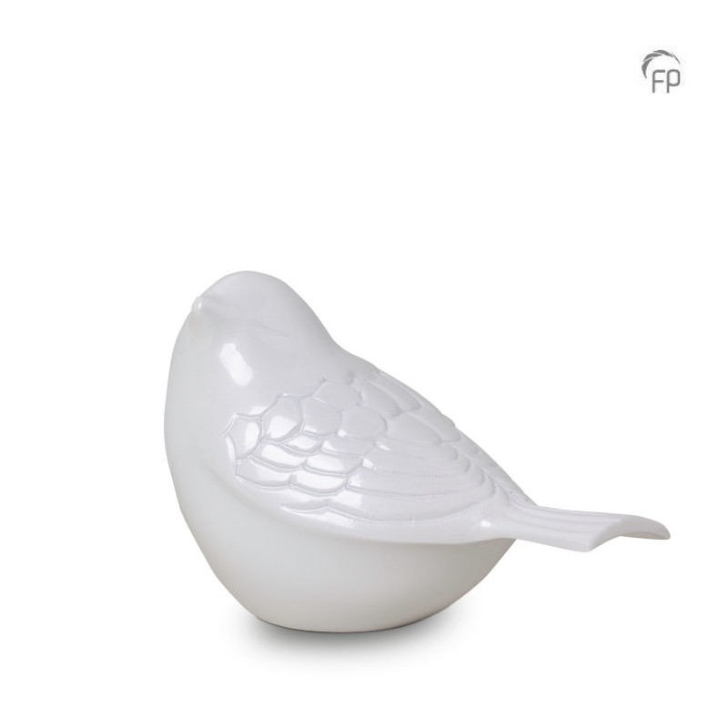Metalen Mini Urn 'Songbird' Wit Metalen Mini Urn 'Songbird' Wit
