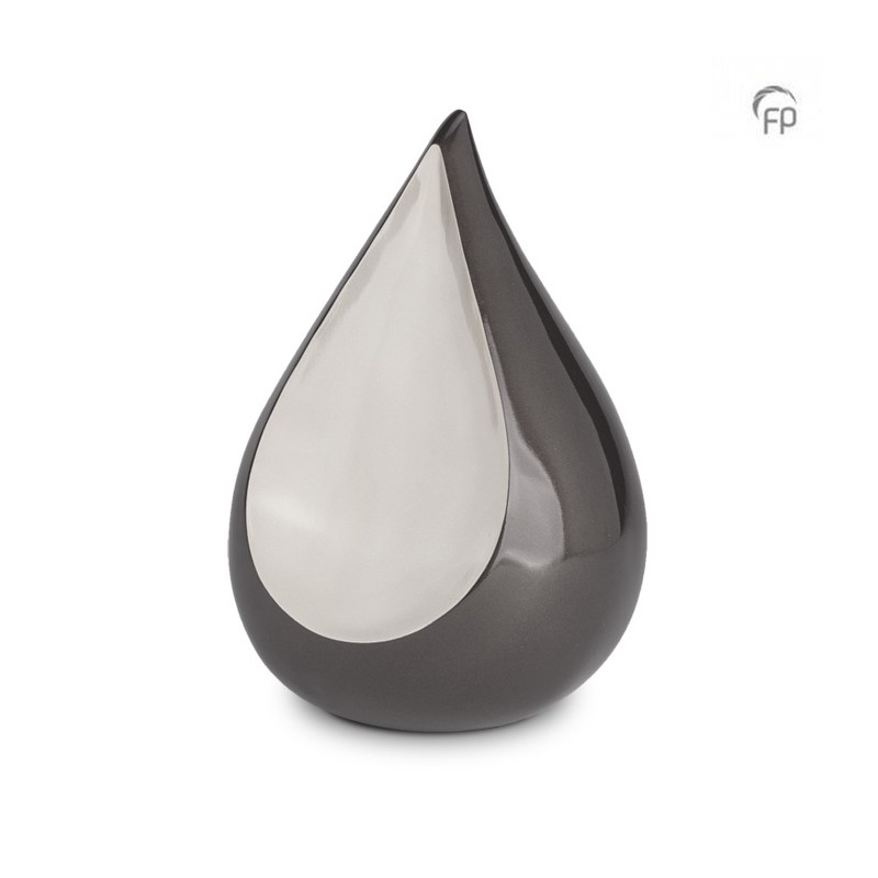 Grote Metalen Urn Antraciet Grijs 'Teardrop' Grote Metalen Urn Antraciet Grijs 'Teardrop'