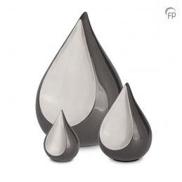 Metalen Mini Urn Antraciet Grijs 'Teardrop'