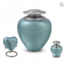 Metalen Mini Urn 'Satori' Blauw met Zilver