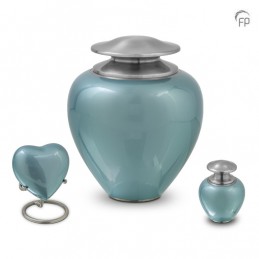 Metalen Mini Urn 'Satori' Blauw met Zilverkleur