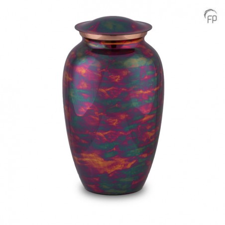 Grote Metalen Urn 'Raku' Kopermat