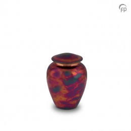 Metalen Mini Urn 'Raku' Kopermat