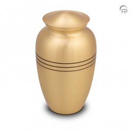 Grote Metalen Urn Goudkleur/Bronskleur met Zwarte Banden