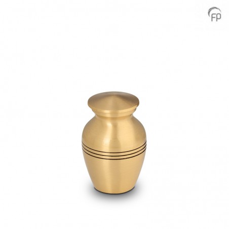 Metalen Mini Urn Goudkleur/Bronskleur met Zwarte Banden