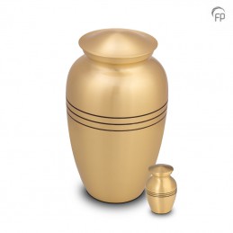Metalen Mini Urn Goudkleur/Bronskleur met Zwarte Banden