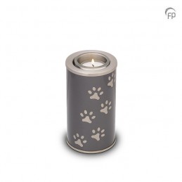Kleine Metalen Dieren Kaarsenhouder Grijs met Zilverkleurige Pootjes