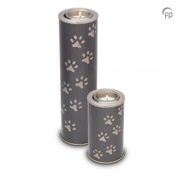 Kleine Metalen Dieren Kaarsenhouder Grijs met Zilverkleurige Pootjes